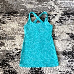 Teal Spacedye Beyond Yoga Crossback Tank